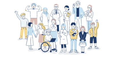 Illustration einer vielfältigen Menschengruppe